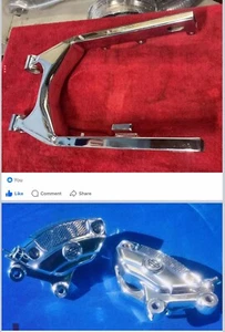 sold Harley Dyna CHROME Swing Arm & Brembo Calipers Original 2000 To 2005 PKG - Picture 1 of 16