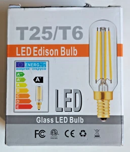 Loools 6 Pack LED Edison Bulb T/25/T6 Glass Bulb 6W Frosted 3000k NEW Dimmable - Picture 1 of 7