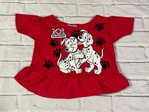 vintage 101 Dalmations ruffle bottom shirt - sz 2T girls - cute 90s top - Picture 1 of 5