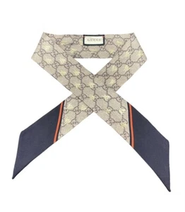 Gucci Twill Monogramm GG Bienen Köperhals Schleifenschal (CSC039343) - Bild 1 von 6