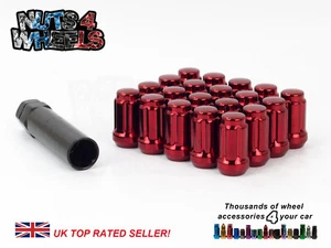 20 x Red Spline Wheel Nuts M12x1.5 Fits Chevrolet Trailblazer Orlando Volt - Picture 1 of 3