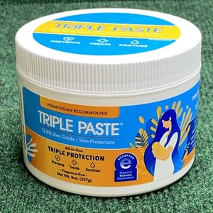 Triple Paste Diaper Rash Cream for Baby ~ 8 Oz Tub ~ Zinc Oxide Ointment - Picture 1 of 5