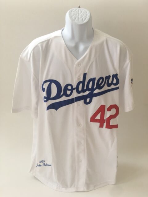 1955 Dodgers Jackie Robinson #42 Mitchell Ness Cooperstown Collection Sz 56  Tags