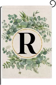 Monogram Letter R Floral Garden Flag 12x18 Inch Double Sided Outside Outdoor Fam - Picture 1 of 7