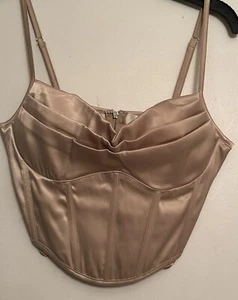 Corset Top Zip Back Size Small Champagne - Picture 1 of 5