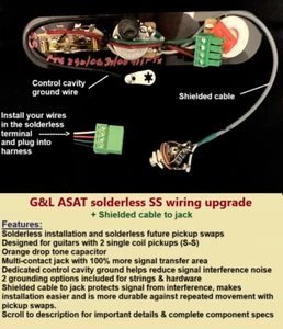 G&L ASAT Solderless SS Wiring Upgrade + Shielded Cable to Jack - Picture 1 of 8