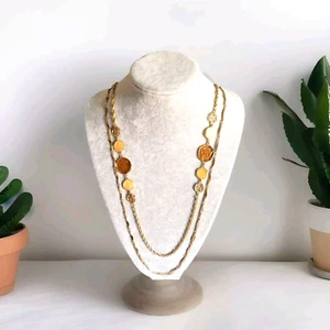 "Collar vintage Sarah Coventry multihila tono dorado - 36"" moda llamativa" - Imagen 1 de 8