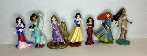 7 Disney Princess Cake Toppers Brave Snow White Jasmine Tangled Mulan Pocahonta Cover