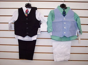 Infant Boys Nautica $48 - $49.50 4pc Vest Suits Size 12Mth., 18Mth. & 24Mth. - Picture 1 of 1