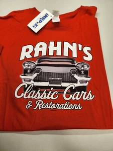 Red Rahn's Classic Cars & Restoration 5XL T-Shirt Men's Graphic Tee - Picture 1 of 5