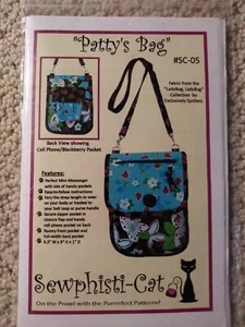Sewphisti-Cat Designs SC-05 Sewing Pattern PATTY'S BAG Cell Phone Pockets New - Picture 1 of 3
