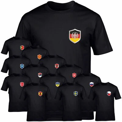 FanShirt Europe enfants blason pays drapeau pays Coupe du monde A-L FanShirts4u - Photo 1/4