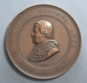 Votive religious devotional medal Pius IX 1872 year XXVII Pontifical Jubilee - Picture 1 of 2