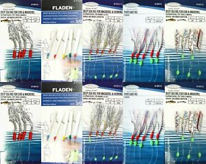 10 Silver Rigs Mackerel Mackeral Feathers Lures Pollack Cod Sea Fishing Traces