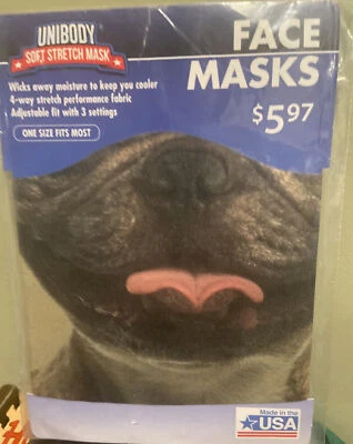 Unibody Soft Stretch Mask French Bulldog Wicks Moisture One Size Fits Made USA - Image 1 of 4