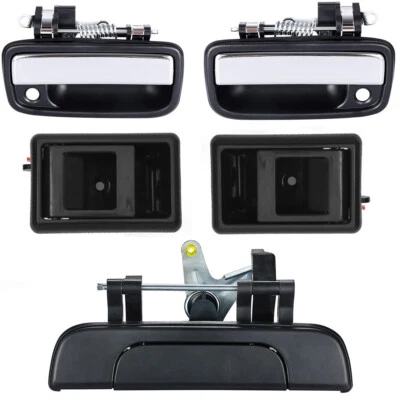 适用于 1995 - 2004 年丰田塔科马 4x 铬外门和灰色内门把手和尾门 — 第 1/4 张图片