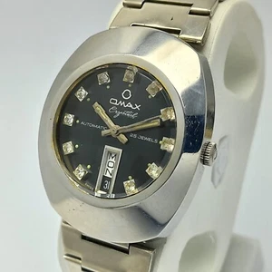 Omax Crystal 28-35202 Day/Date Vintage Men’s Watch - Picture 1 of 9