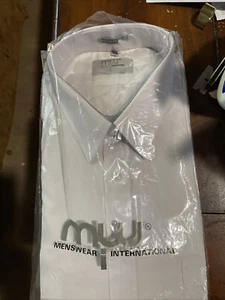 MWI Men's Wear International 17 1/2 White 34-35 Button Shirt Long Sleeve In Bag - Picture 1 of 4