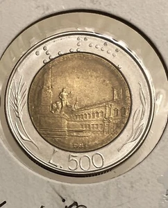 1985 Italy 500 Lire Old Antique Bimetallic European Foreign World Coin - Picture 1 of 5