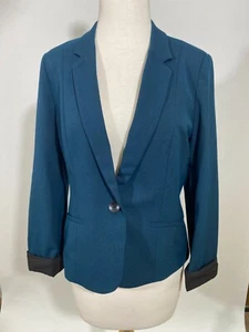 Worthington Women's Blue Green Business Career Blazer Office Size Medium New - Picture 1 of 9
