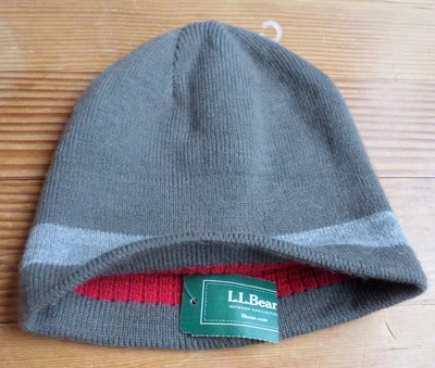 LL Bean Niños Sombrero Tejido Reversible NUEVO Gris Rojo TALLA PEQUEÑA Niños Invierno Niño Niña Foto 1 de 4
