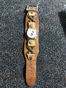 Vintage Mickey Mouse Bradley Watch Swiss Hand Wind Unique USA Band KEEPS TIME - Picture 1 of 14