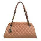 CHANEL Mademoiselle Bowling Bag Coco Mark Matelasse Chain Shoulder Patent Leathe