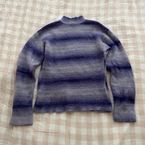 Maglione maglione girocollo Acne Studios lana mohair alpaca viola a righe