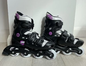 No Fear Inline Adjustable Roller Skates Blades UK Size 5-8 - Picture 1 of 18