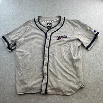 Vintage Starter Athletics Baseball Jersey Shirt Mens XL Gray Baseball Button Up - Image 1 of 4