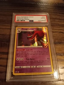 Misprint Side Shift 2022 Gengar 057/198 Trick or Trade Stamped Holo PSA Graded - Bild 1 von 3