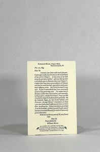 Keepsake Roxburghe / Letter from William Morris November 20 1895 1st ed 1974 - Imagen 1 de 1