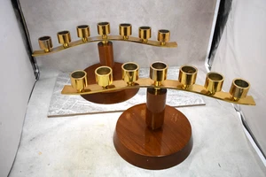 Vintage Pair of Metal and Wood 7 Light Church Candelabra (CU134) Chalice Co. - Picture 1 of 13
