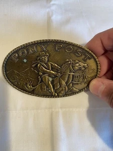 Vtg Brass Pony Post Express Belt Buckle The Buckle Co. - Picture 1 of 3