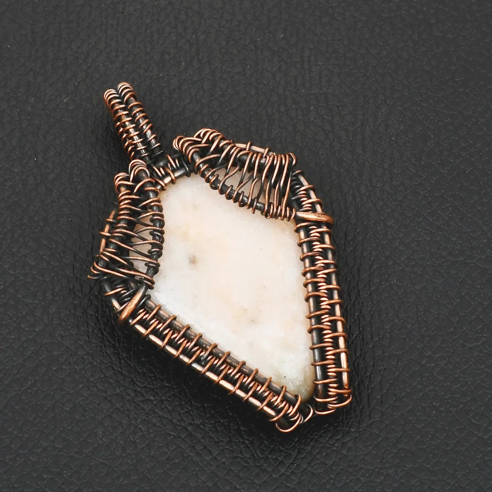 Colgante de alambre de cobre hecho a mano con piedras preciosas de serafinita Aqua 2,36" AP-38780 Foto 1 de 1