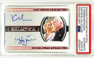2009 Battlestar Galactica KATE VERNON MICHAEL HOGAN Signed Card PSA/DNA 10 Slab - Picture 1 of 3