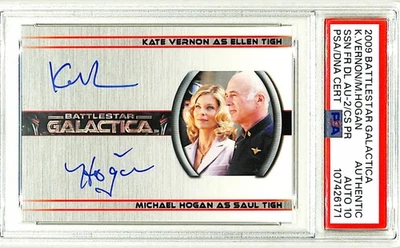 2009 Battlestar Galactica KATE VERNON MICHAEL HOGAN Signed Card PSA/DNA 10 Slab - Image 1 of 3