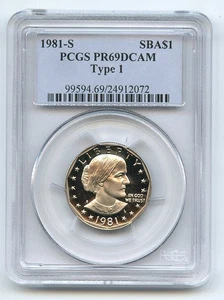1981 S $1 T1 SBA Susan B Anthony Dollar Proof PCGS PR69DCAM - Picture 1 of 1