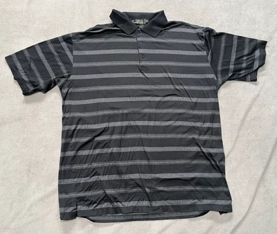 Bugatchi Uomo Men XXL Polo Golf Black Silver Stripes country club Scottsdale - Image 1 of 4