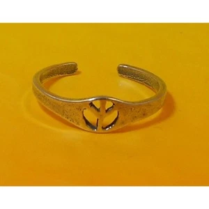 Anello vintage argento sterling segno di pace punta stile sexy Thailandia boho pace amore - Foto 1 di 10