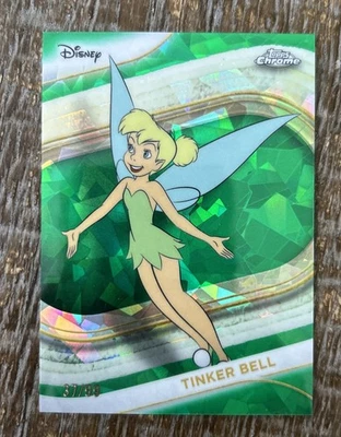 2025 Topps Chrome Disney Sapphire Tinker Bell Green Refractor /99 - Image 1 of 3