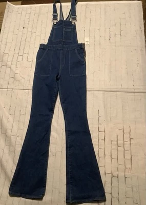 Gap NWT Women’s Denim Jean Overalls Dark Wash 90s  XS Stretch Flare - Image 1 of 4