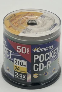Memorex Pocket CD-R 50 Pack of Discs 24 min 24X Multi Speed Brand New Sealed - Picture 1 of 8