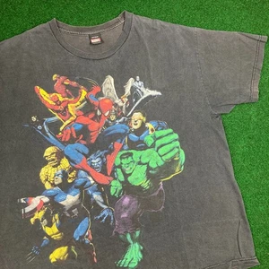 Vintage Mad Engine Marvel X Men Avengers Shirt Herren XL Black Thrashed Faded Y2K - Bild 1 von 13