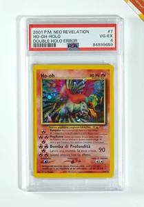Pokemon PSA 4 Ho-oh #7 Holo Neo Revelation 2001 Italienisch Double Holo ERROR - Bild 1 von 3