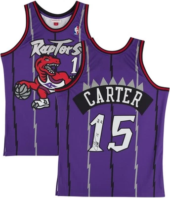 Camiseta deportiva Mitchell & Ness 1998-99 firmada por Vince Carter Raptors auténtica con piezas Foto 1 de 4