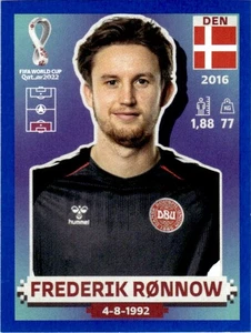 2022 Panini FIFA World Cup BLUE Parallel Sticker Frederik Ronnow Denmark #DEN4 - Picture 1 of 2