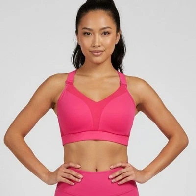 Spyder Active Women High Impact Sports Bra XL Pink Racerback Padded Mesh Support - Image 1 of 4