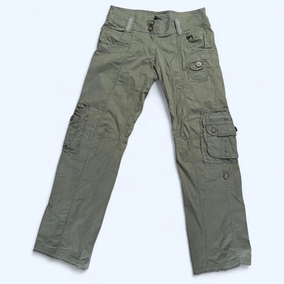 Pantalones gruesos cargo tiro bajo vintage Y2K talla 7/8 usados en excelente estado 2000 grunge ropa de calle Foto 1 de 4