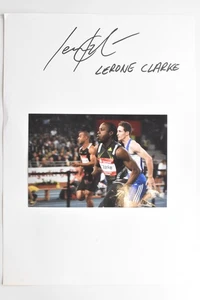 Lerone Clarke - corsa 100m - autografo originale - - circa din A4cm - foto - Foto 1 di 1